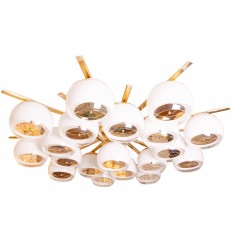 Monumental multi-arm brass chandelier 